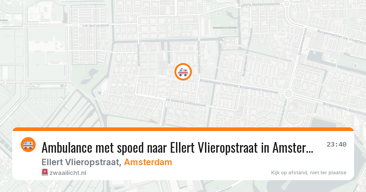 Ambulance met spoed naar Ellert Vlieropstraat in Amsterdam — 1 aug 2026