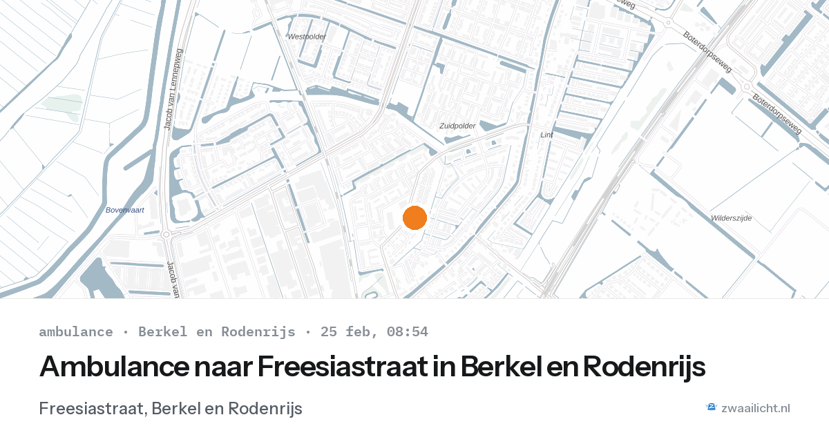 Ambulance naar Freesiastraat in Berkel en Rodenrijs — 25 feb 2026