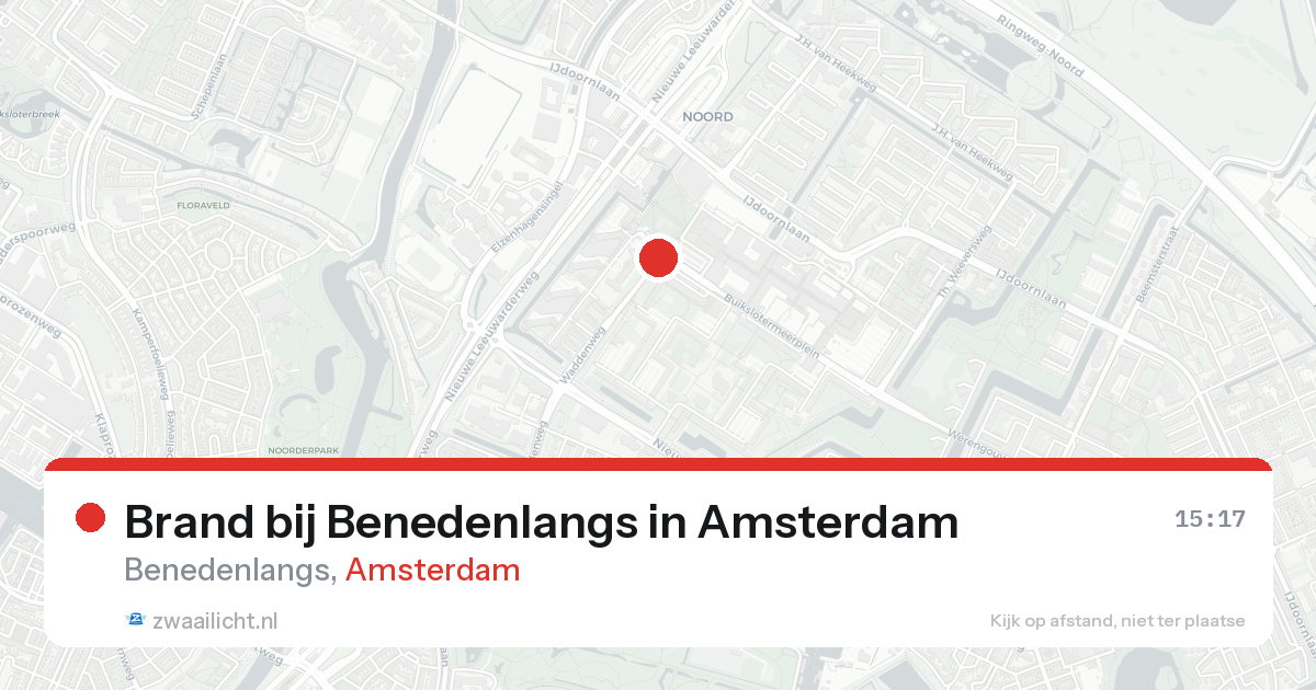 Brand bij Benedenlangs in Amsterdam — 23 aug 2026