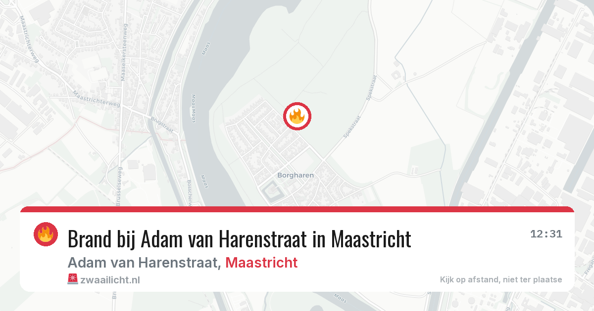 Brand bij Adam van Harenstraat in Maastricht — 29 jul 2026