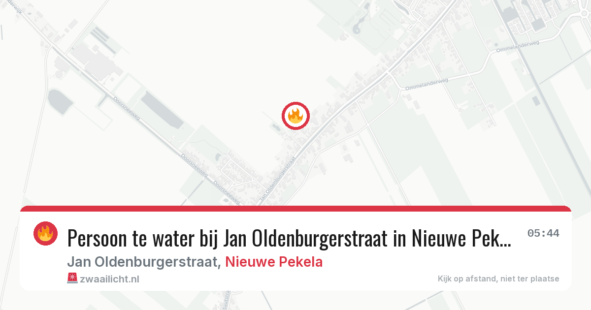Persoon te water bij Jan Oldenburgerstraat in Nieuwe Pekela — 22 jul 2026