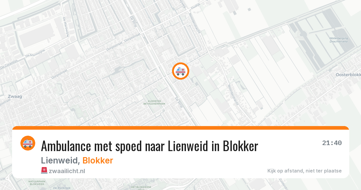Ambulance met spoed naar Lienweid in Blokker — 31 mei 2026