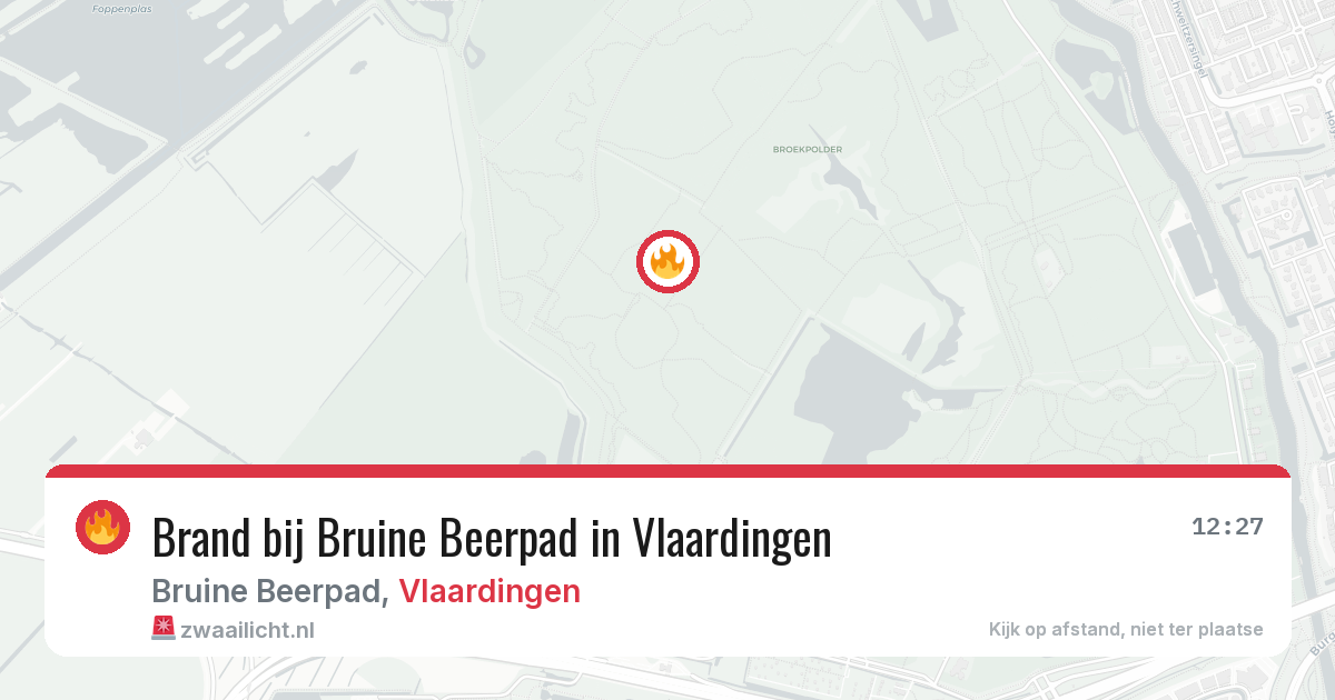 Brand bij Bruine Beerpad in Vlaardingen — 13 aug 2026