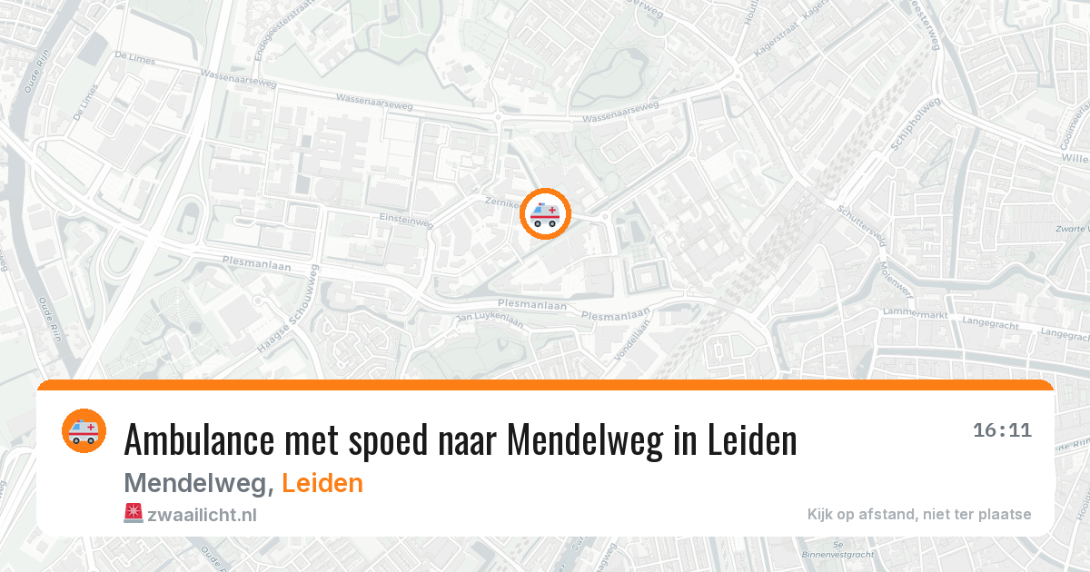 Ambulance met spoed naar Mendelweg in Leiden — 8 jul 2026