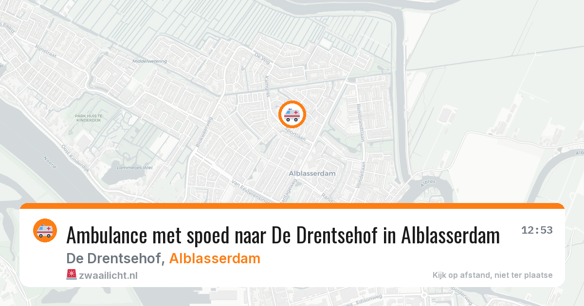 Ambulance met spoed naar De Drentsehof in Alblasserdam — 1 apr 2026