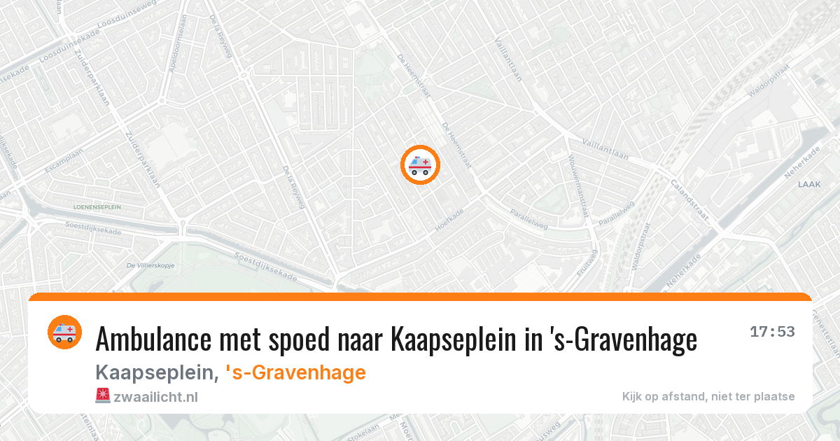 Ambulance met spoed naar Kaapseplein in 's-Gravenhage — 6 mei 2026