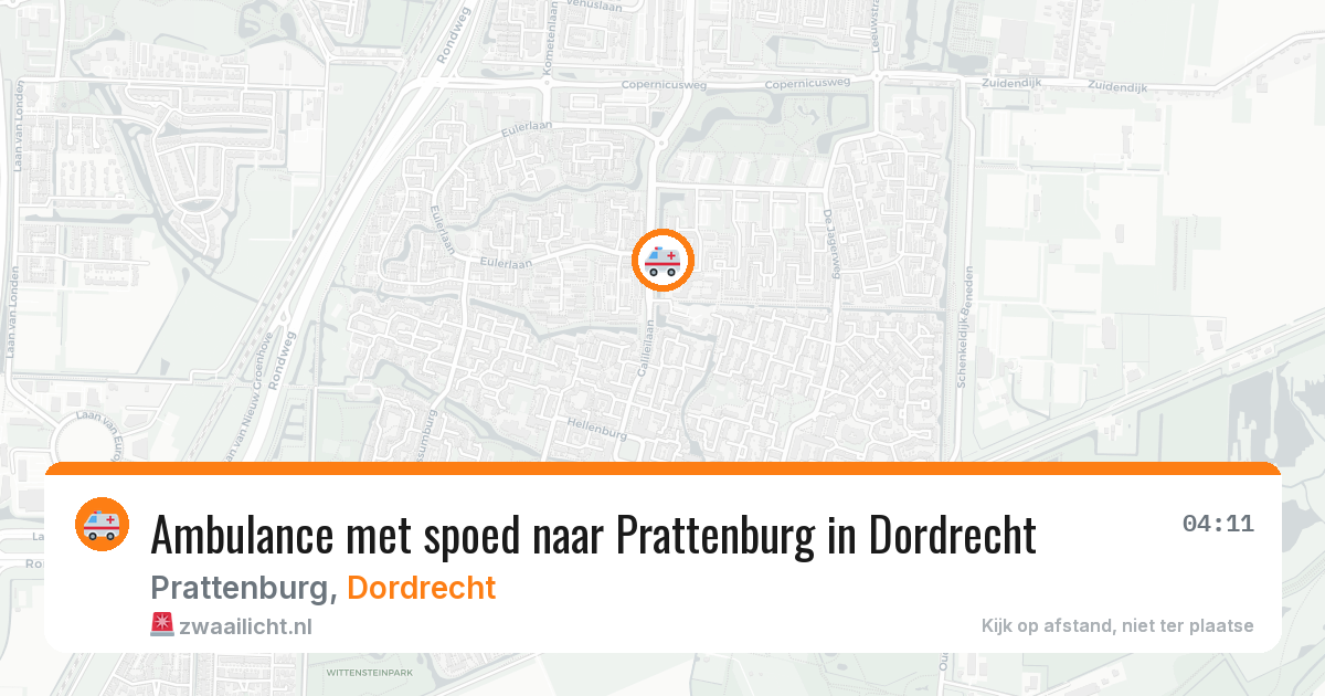 Ambulance met spoed naar Prattenburg in Dordrecht — 9 aug 2026