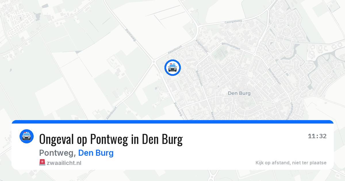 Ongeval op Pontweg in Den Burg — 5 aug 2026