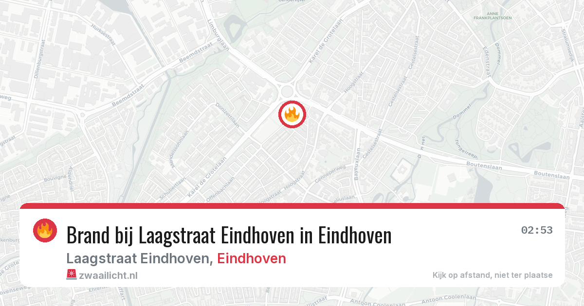 Brand bij Laagstraat Eindhoven in Eindhoven — 9 aug 2026