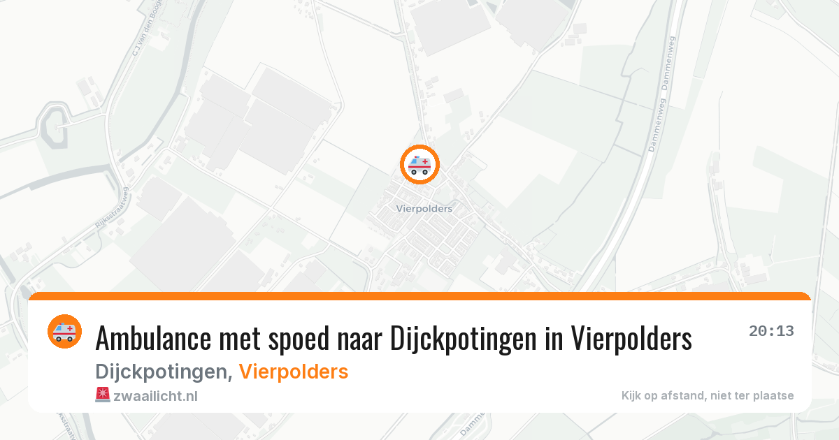 Ambulance met spoed naar Dijckpotingen in Vierpolders — 9 aug 2026