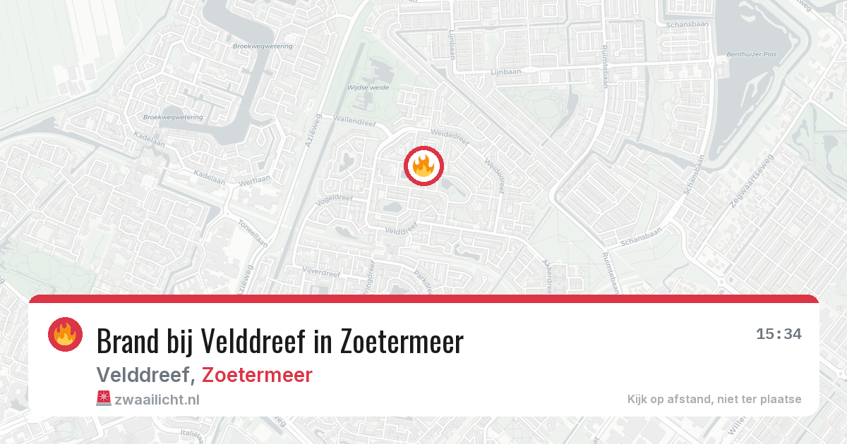 Brand bij Velddreef in Zoetermeer — 28 mrt 2026