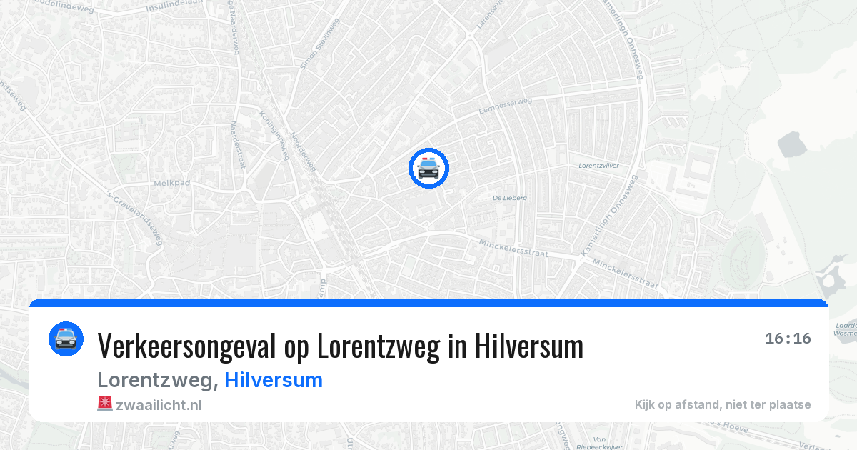 Verkeersongeval op Lorentzweg in Hilversum — 28 mei 2026