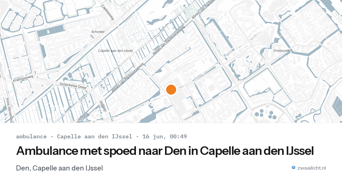 Ambulance met spoed naar Den in Capelle aan den IJssel — 15 jun 2026