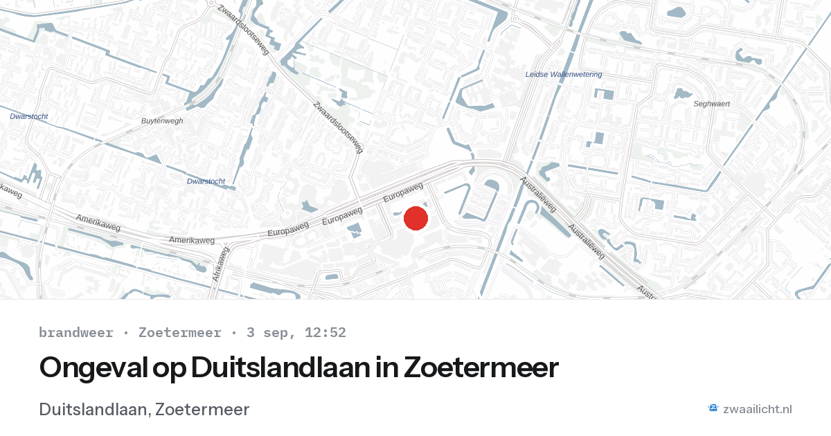 Ongeval op Duitslandlaan in Zoetermeer — 3 sep 2026