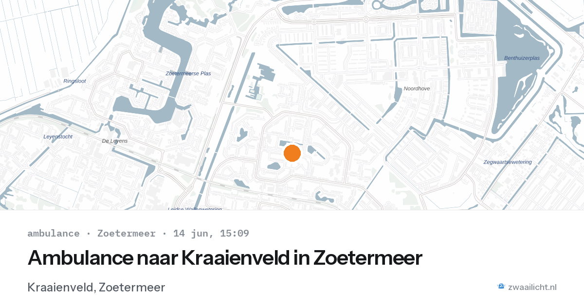Ambulance naar Kraaienveld in Zoetermeer — 14 jun 2026