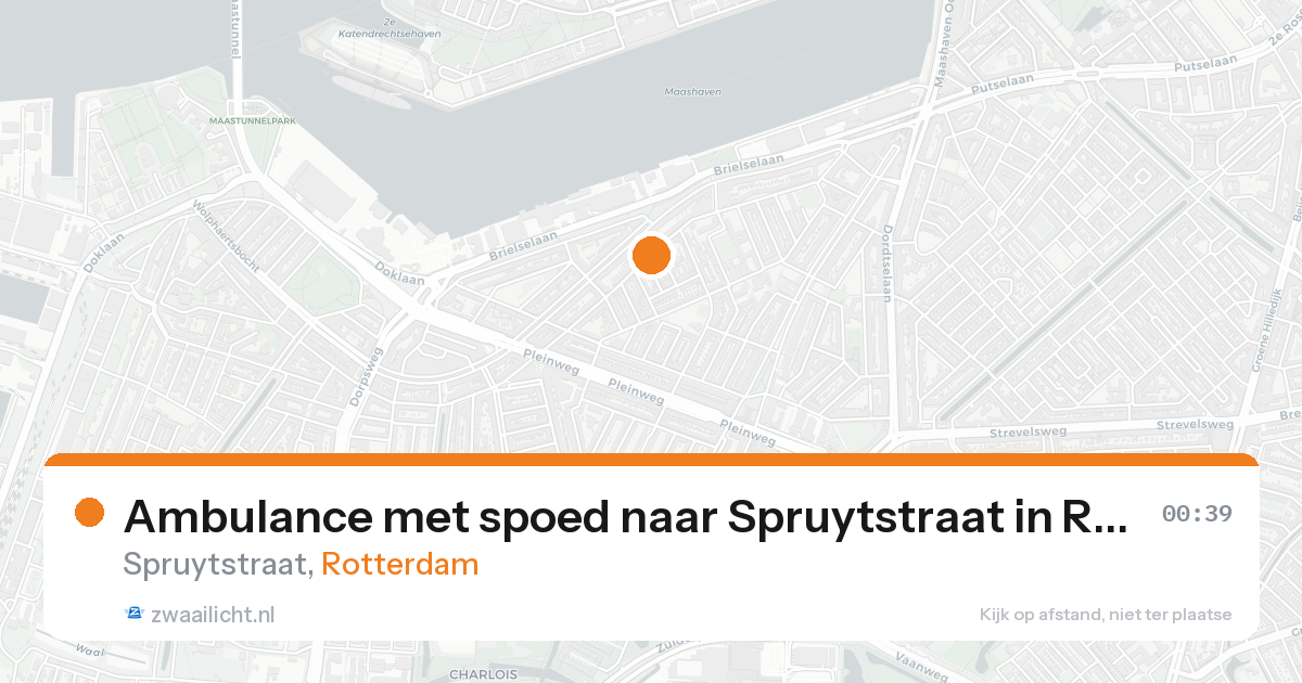 Ambulance met spoed naar Spruytstraat in Rotterdam — 25 aug 2026