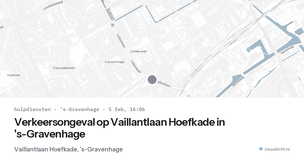 Verkeersongeval op Vaillantlaan Hoefkade in 's-Gravenhage — 5 feb 2026