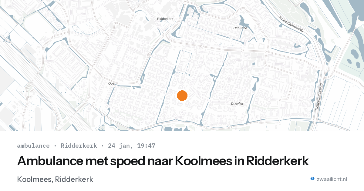 Ambulance met spoed naar Koolmees in Ridderkerk — 24 jan 2026