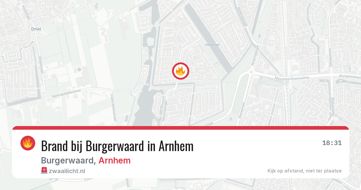 Brand bij Burgerwaard in Arnhem — 2 jul 2026