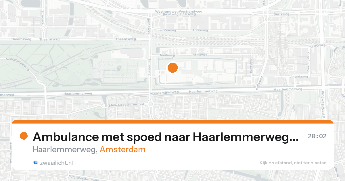 Ambulance met spoed naar Haarlemmerweg in Amsterdam — 19 aug 2026