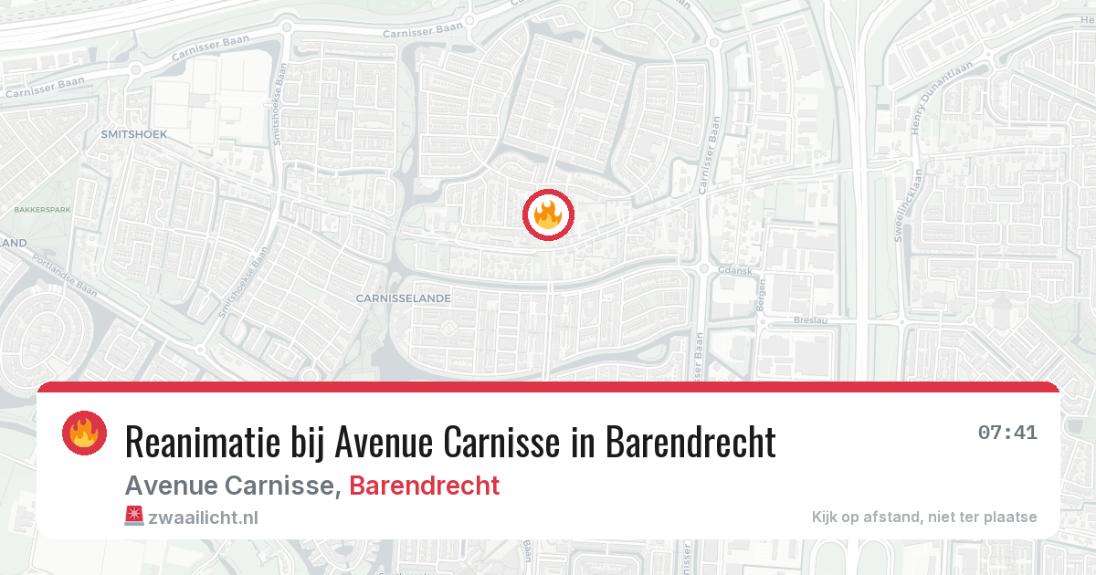 Reanimatie bij Avenue Carnisse in Barendrecht — 11 jul 2026