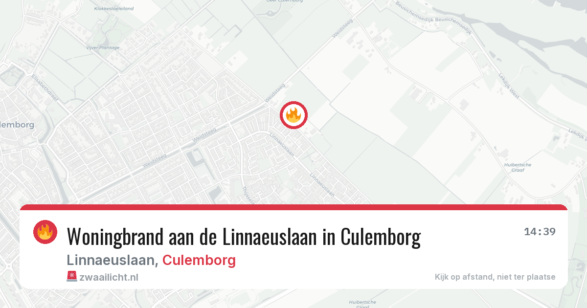 Woningbrand aan de Linnaeuslaan in Culemborg — 3 aug 2026