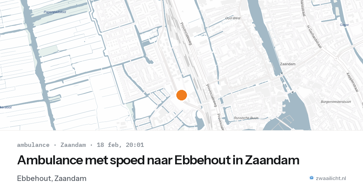 Ambulance met spoed naar Ebbehout in Zaandam — 18 feb 2026