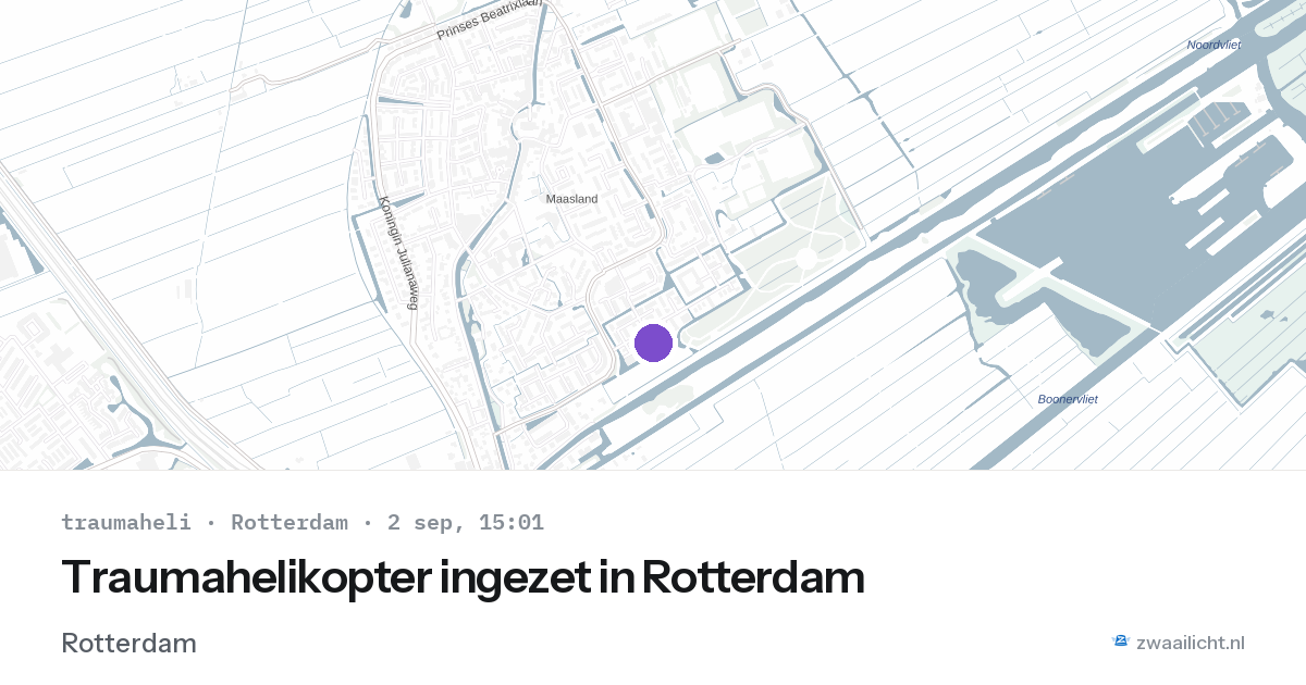 Traumahelikopter ingezet in Rotterdam — 2 sep 2026 | 🚨 Zwaailicht.nl