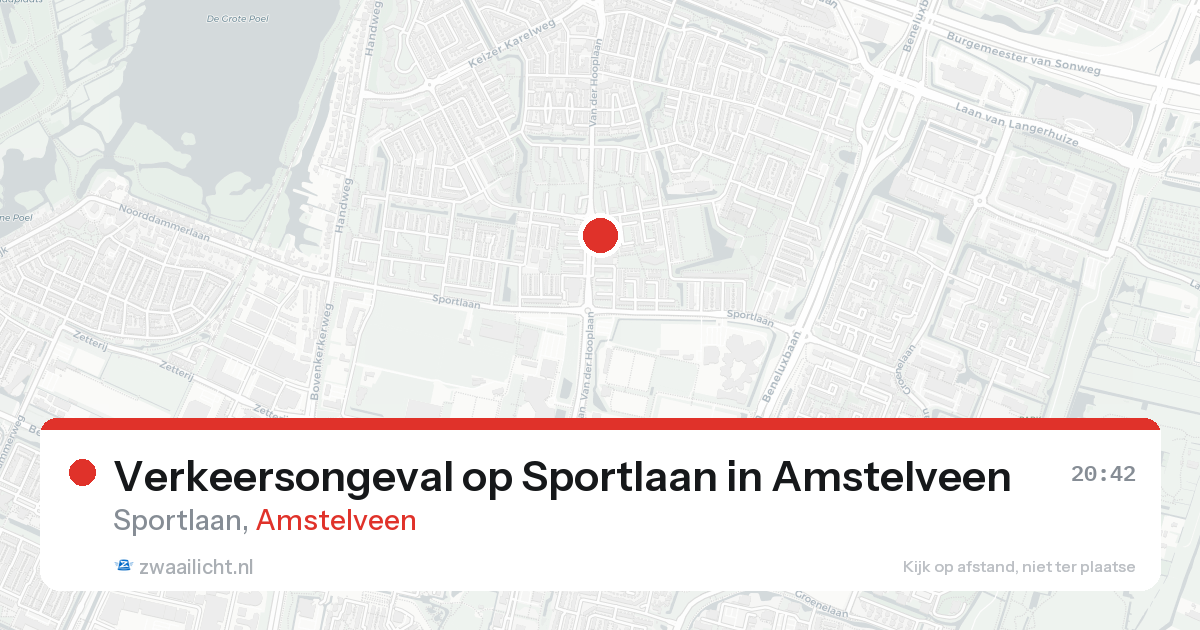 Verkeersongeval op Sportlaan in Amstelveen — 24 aug 2026
