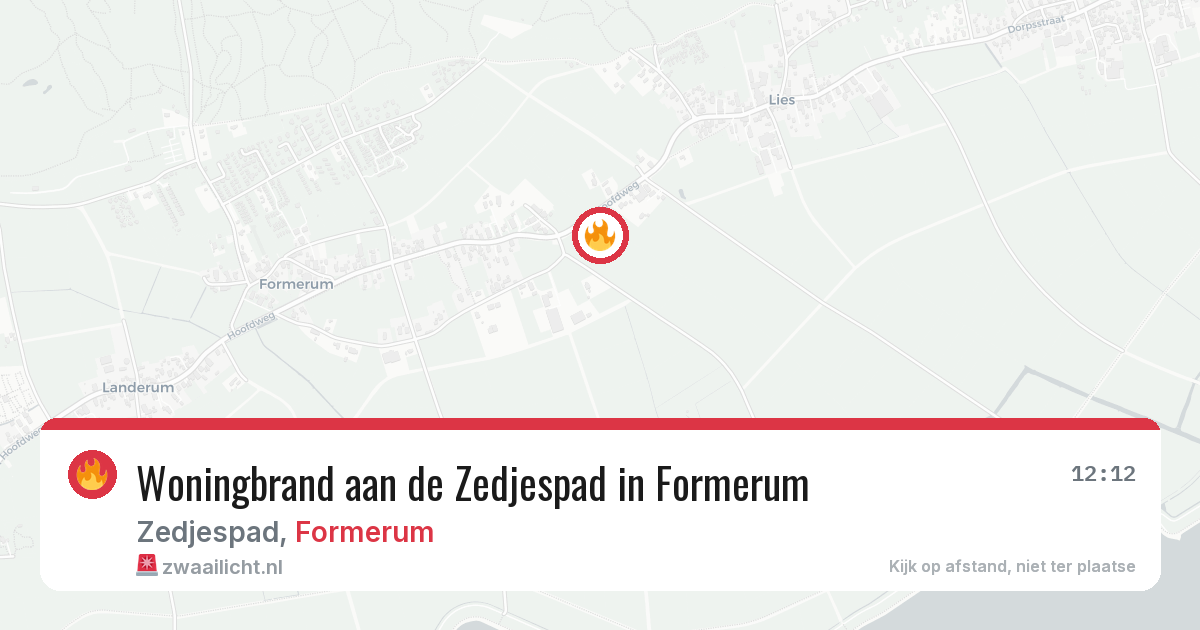 Woningbrand aan de Zedjespad in Formerum — 18 jan 2026