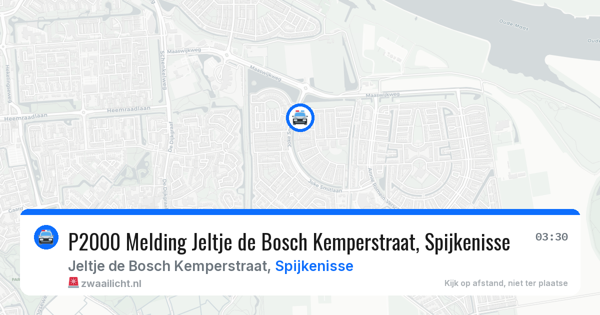 P2000 Melding Jeltje de Bosch Kemperstraat, Spijkenisse — 28 jun 2026