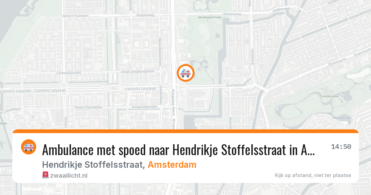 Ambulance met spoed naar Hendrikje Stoffelsstraat in Amsterdam — 6 jun 2026