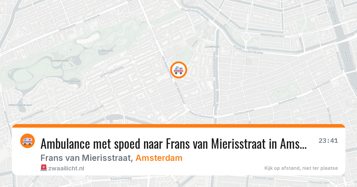 Ambulance met spoed naar Frans van Mierisstraat in Amsterdam — 7 jun 2026