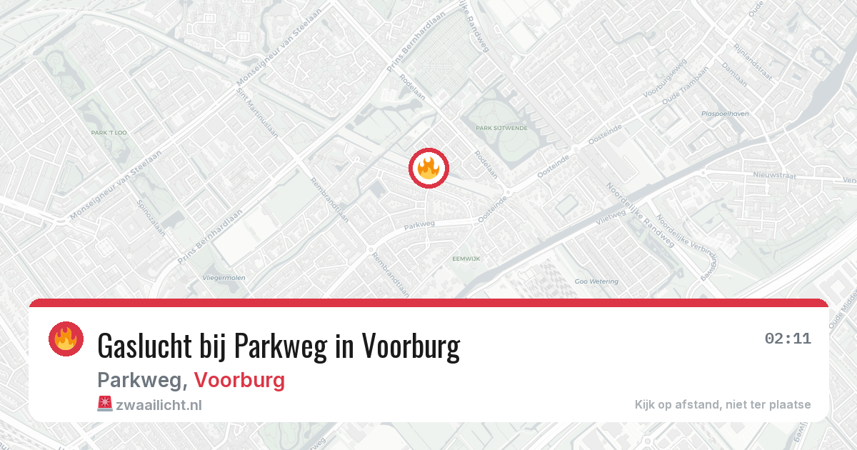 Gaslucht bij Parkweg in Voorburg — 12 jun 2026