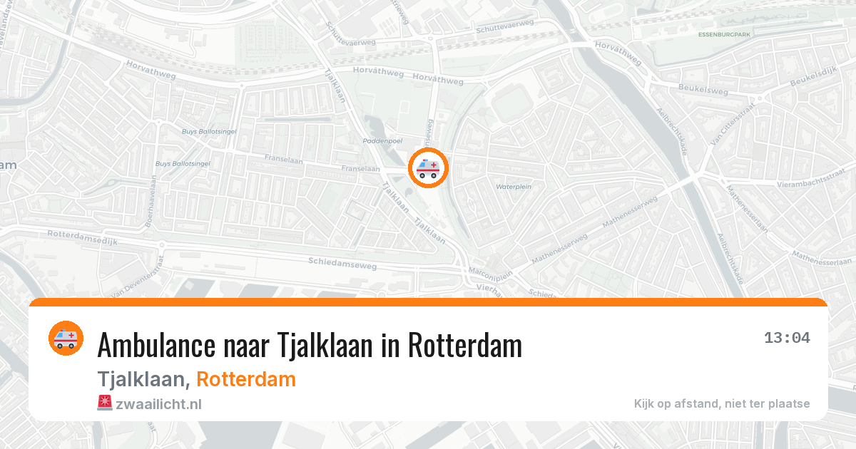 Ambulance naar Tjalklaan in Rotterdam — 9 jul 2026