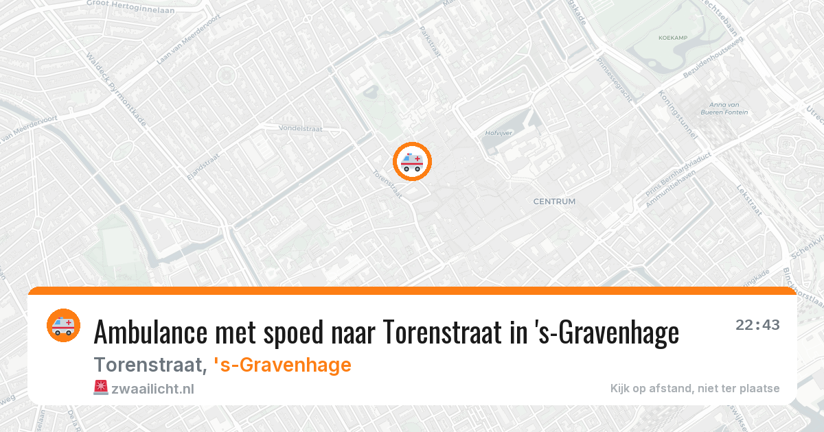 Ambulance met spoed naar Torenstraat in 's-Gravenhage — 17 jan 2026