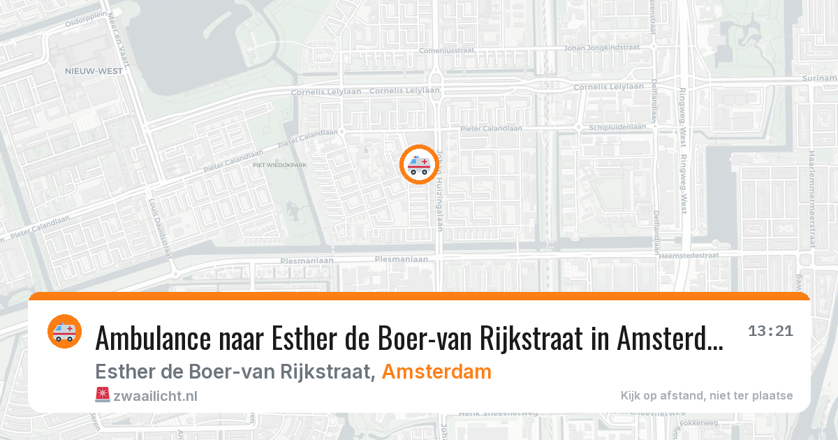 Ambulance naar Esther de Boer-van Rijkstraat in Amsterdam — 7 jun 2026
