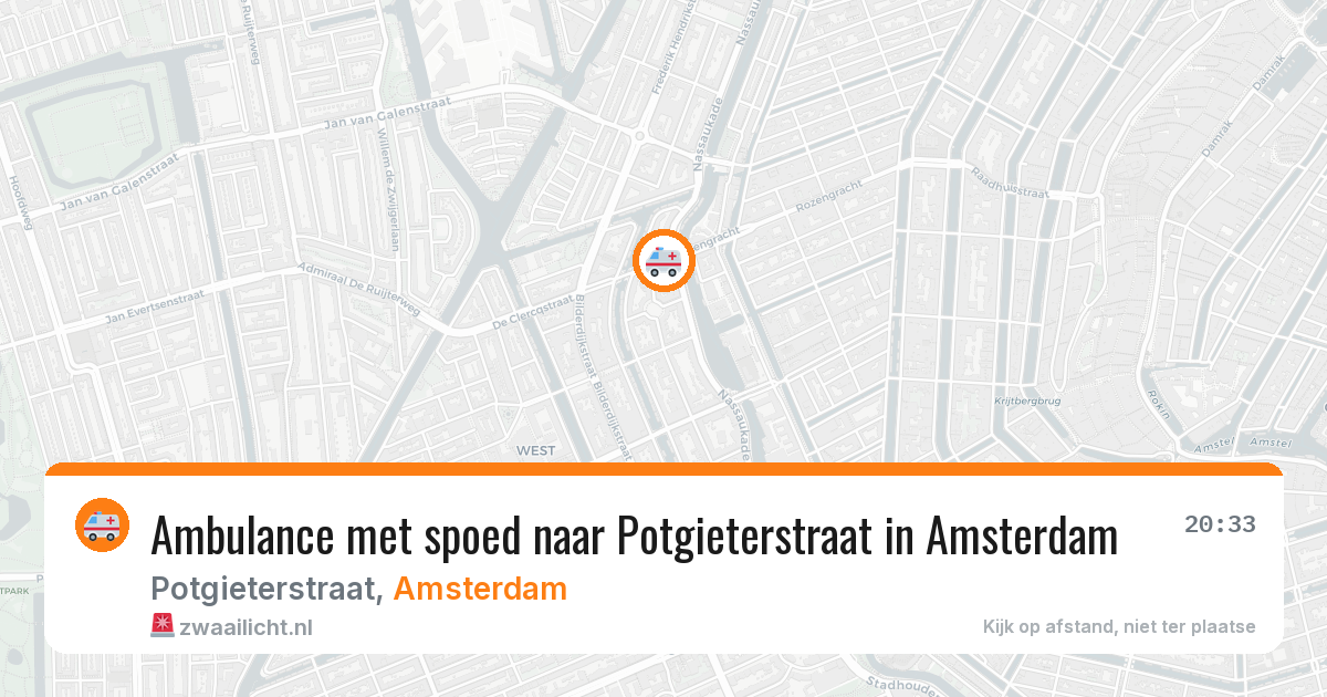 Ambulance met spoed naar Potgieterstraat in Amsterdam — 8 jul 2026