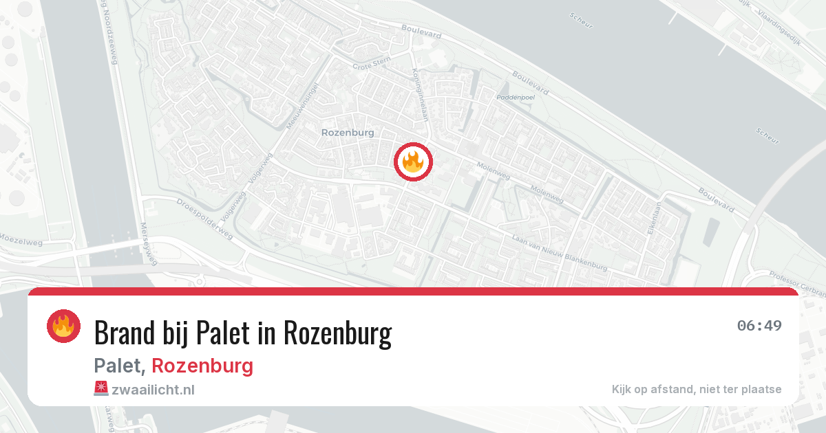 Brand bij Palet in Rozenburg — 13 apr 2026