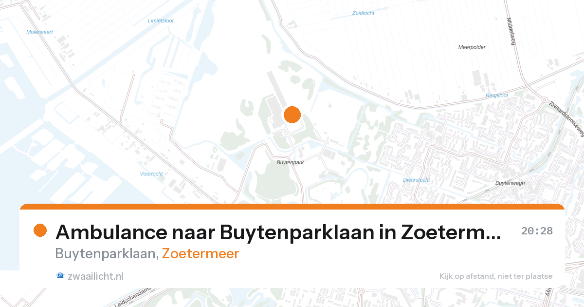 Ambulance naar Buytenparklaan in Zoetermeer — 26 aug 2026