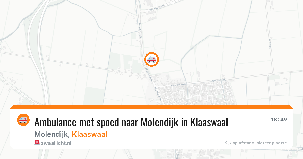 Ambulance met spoed naar Molendijk in Klaaswaal — 8 aug 2026