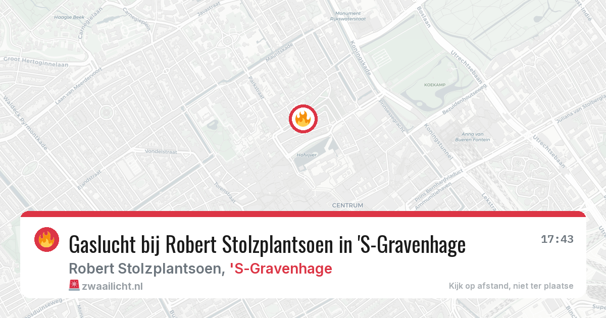 Gaslucht bij Robert Stolzplantsoen in 'S-Gravenhage — 18 jan 2026