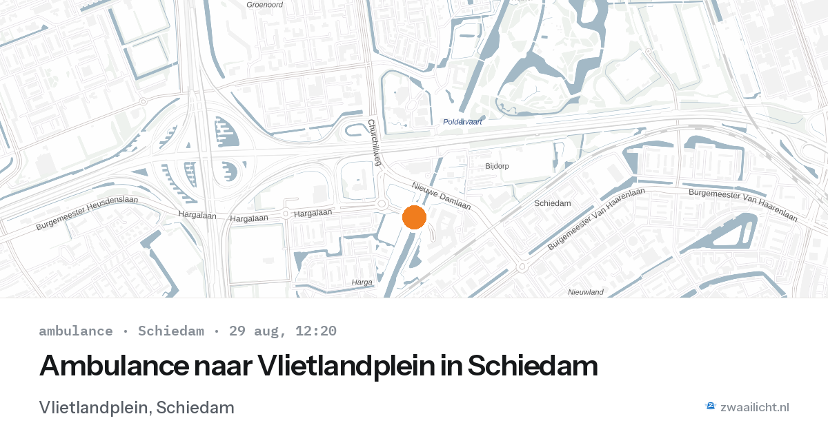 Ambulance naar Vlietlandplein in Schiedam — 29 aug 2026