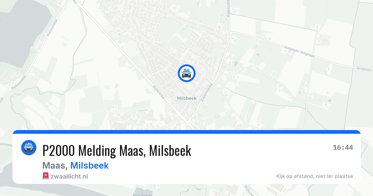 P2000 Melding Maas, Milsbeek — 31 mei 2026