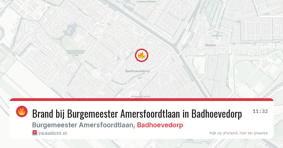 Brand bij Burgemeester Amersfoordtlaan in Badhoevedorp — 20 mei 2026
