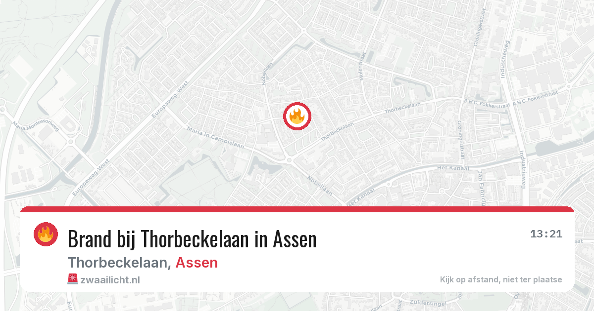 Brand bij Thorbeckelaan in Assen — 10 aug 2026
