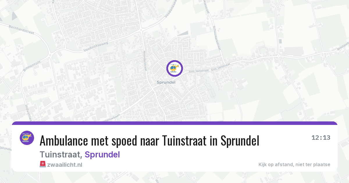 Ambulance met spoed naar Tuinstraat in Sprundel — 20 jun 2026