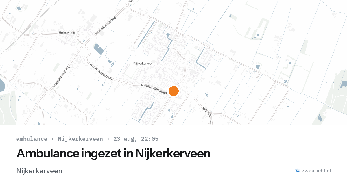Ambulance ingezet in Nijkerkerveen — 23 aug 2026
