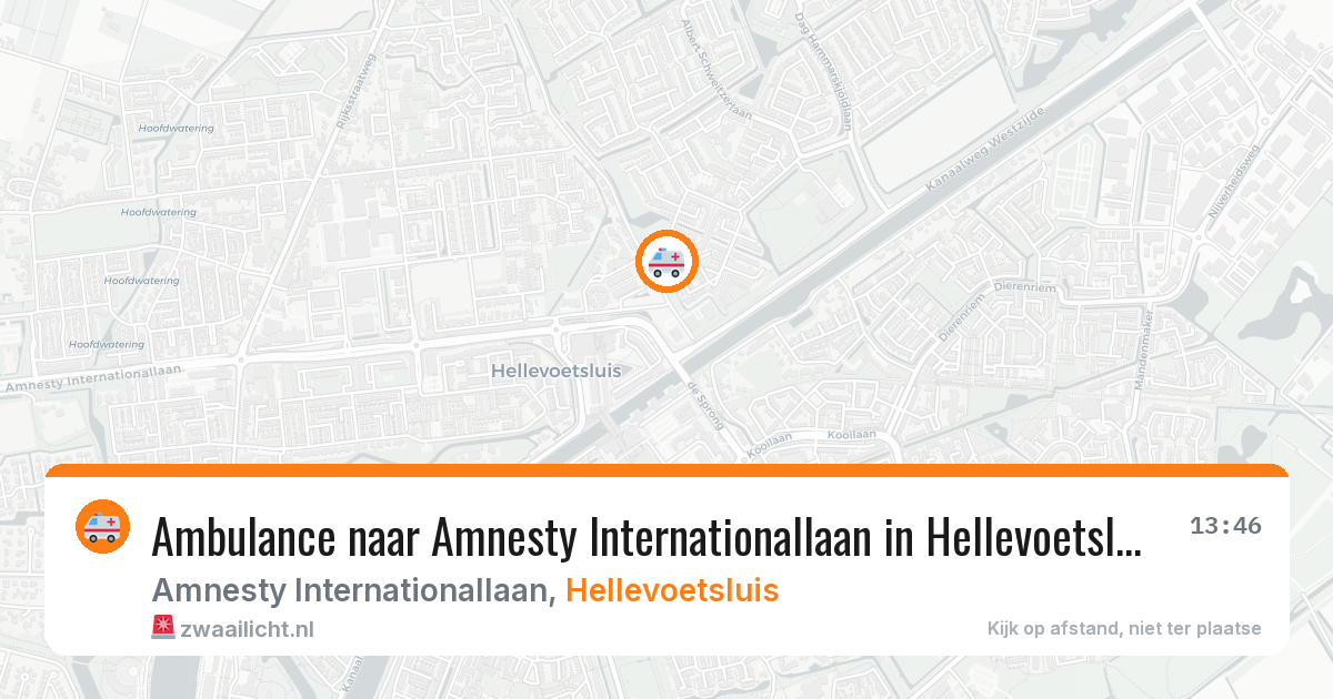 Ambulance naar Amnesty Internationallaan in Hellevoetsluis — 21 mrt 2026