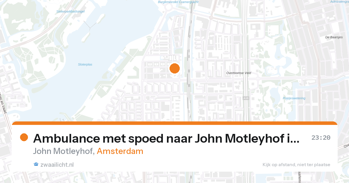 Ambulance met spoed naar John Motleyhof in Amsterdam — 26 aug 2026